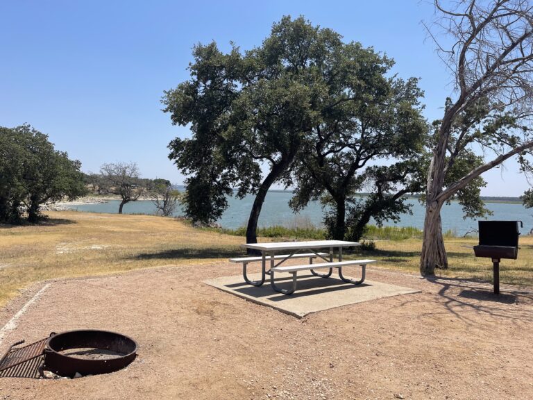 View of camp site at Airport Park Campground in Waco